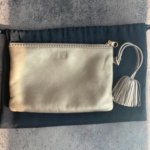 NWT Loewe Gold Leather Pouch with Tassel